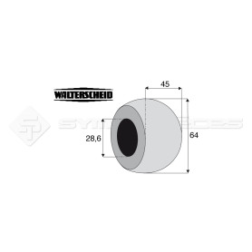 Rotule pour crochet inférieur - Marque: WALTERSCHEID - Alesage : 28.6 - Réf : DA22982 - Ref: TRE099039