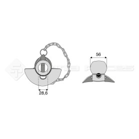 Rotule pour crochet inférieur avec cone guidage - Alesage : 28.6 - Réf : DA22986 - Ref: SYCR0990