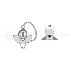 Rotule pour crochet inférieur avec cone guidage - Alesage : 28.6 - Réf : DA22988 - Ref: SYCR0991
