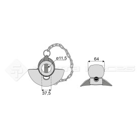 Rotule pour crochet inférieur avec cone guidage - Alesage : 37.5 - Réf : DA22990 - Ref: SYCR0992