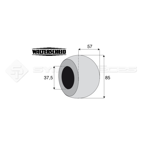 Rotule pour crochet inférieur - Marque: WALTERSCHEID - Alesage : 37.5 - Réf: TRE200049