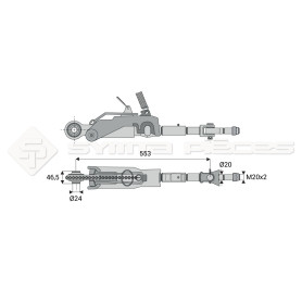 Stabilisateur automatique - Marque: AGCO - Longueur : 553  - Réf : DA23016 - Ref: SYSLA2902C