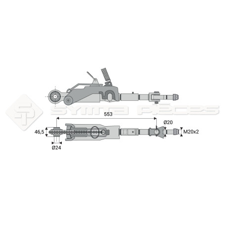 Stabilisateur automatique - Marque: AGCO - Longueur : 553  - Réf: SYSLA2902C