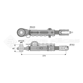 Stabilisateur rigide - Marque: JOHN DEERE - Alesage : 19 - Réf: SYSL2040JD