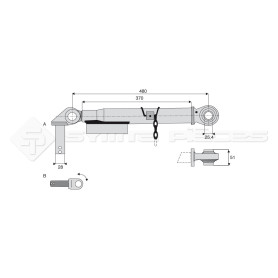 Stabilisateur rigide - Marque: CNH - Alesage : 28 - Réf : DA23042 - Ref: SYSL2060NH