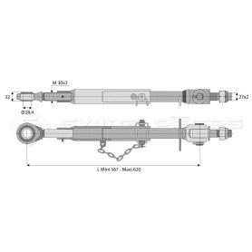 Stabilisateur rigide - Marque: CNH - Alesage : 28.4 - Réf: SYSL2000CA
