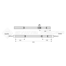 Tige filetée pour suspente mécanique - Marque: JOHN DEERE - Réf: SYML2844TF