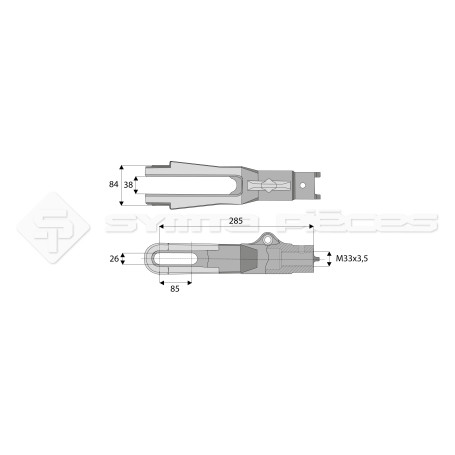 Chape inférieure pour suspente mécanique - Marque: JOHN DEERE - Réf: SYML2842CI