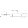 Verin à gaz - L 540 mm 440 N - Course de la tige: 223 mm -  type C