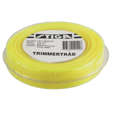 Fil de coupe Ø 1.6mm 200m rond jaune Stiga