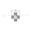 Croisillon circlips extérieurs - Diam. Croisillon : 34mm - Long. Entre circlips : 106.8mm