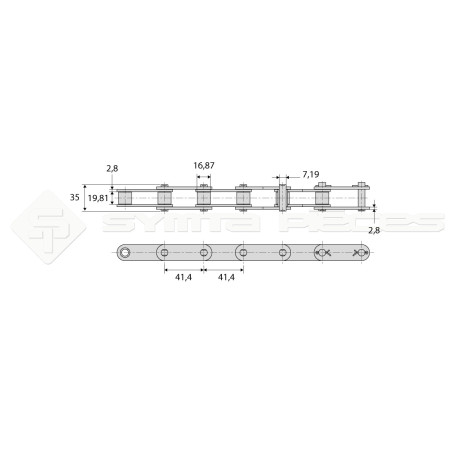 Rouleau 5m chaîne agricole - Réf: DA21774