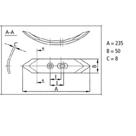 Soc Type Pu, Dimensions 50X8 - Ref: LSPU508